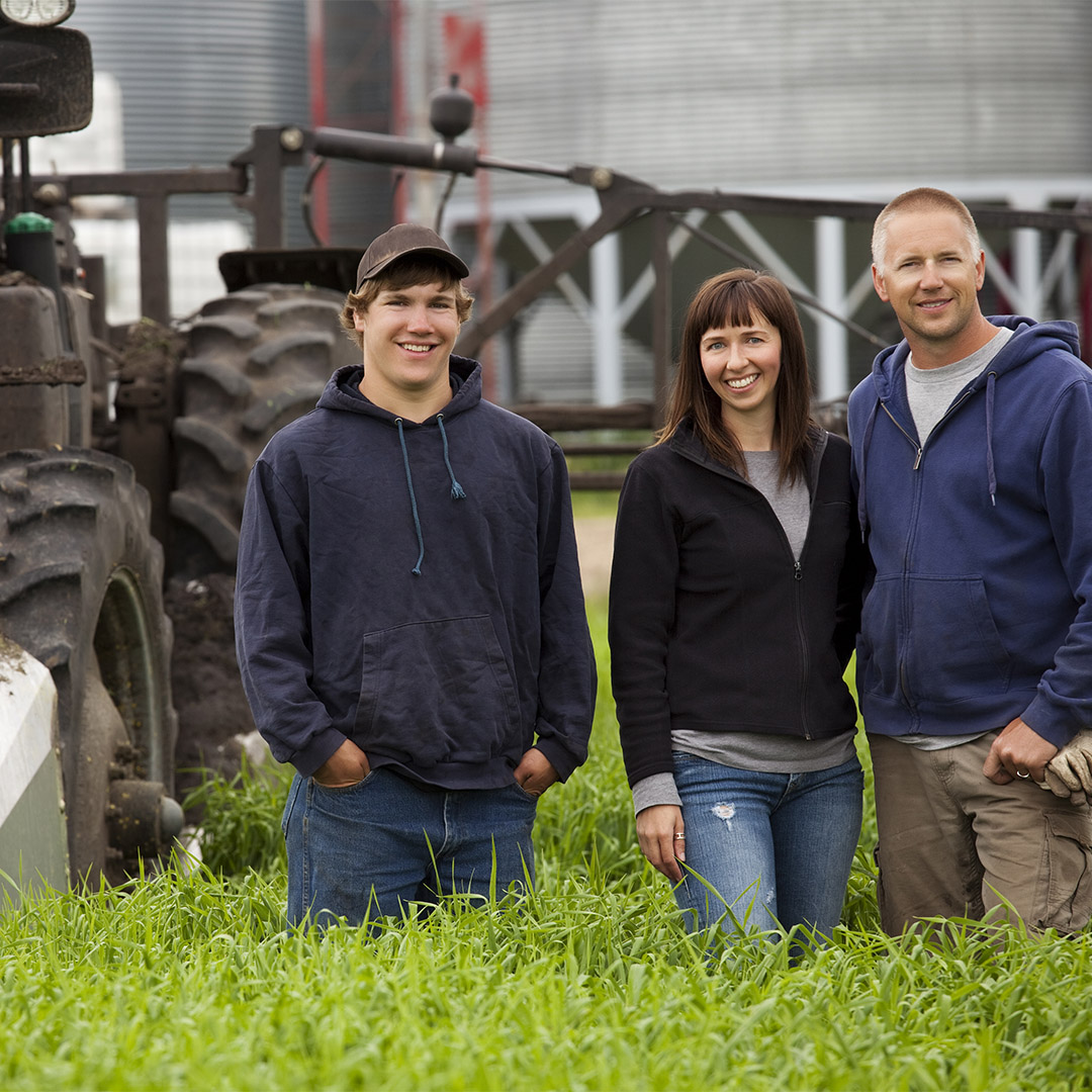 farmer and family